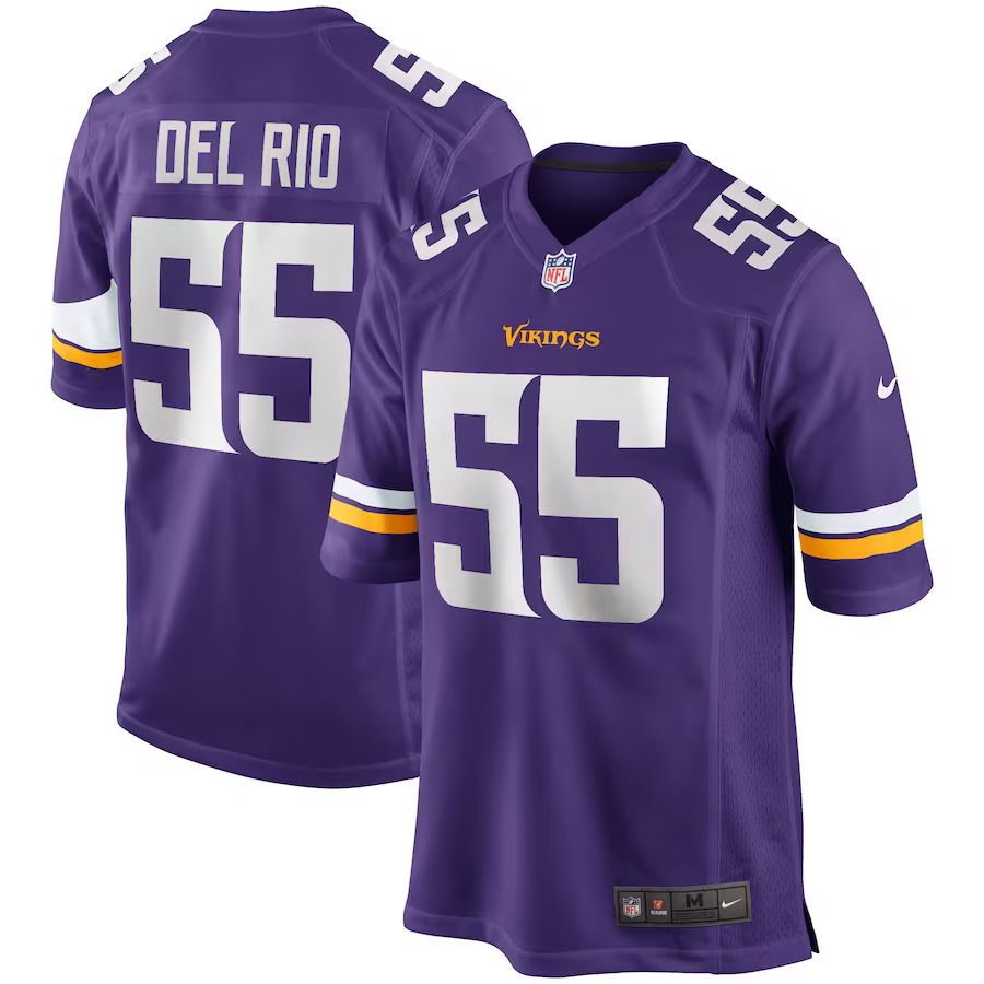 Men Minnesota Vikings #55 Jack Del Rio Nike Purple Game Retired Player NFL Jersey